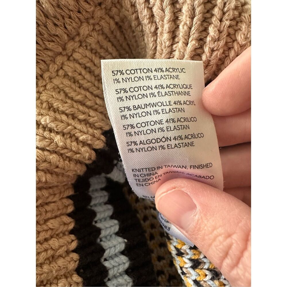 Anthropologie Beige Bee Intarsia Short-Sleeve Crew Sweater - Picture 9 of 9